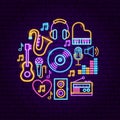 Music Sound Neon Concept