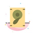 Music, Sound, Speaker Abstract Flat Color Icon Template Royalty Free Stock Photo