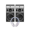 Music and sound - Two front view three way speaker enclosure and Royalty Free Stock Photo