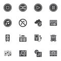 Music, sound vector icons set Royalty Free Stock Photo