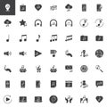 Music and sound vector icons set Royalty Free Stock Photo