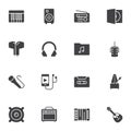 Music, sound vector icons set Royalty Free Stock Photo