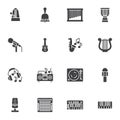 Music sound vector icons set Royalty Free Stock Photo