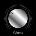 Music sound volume knob button  icon. Metal audio control dial switch level scale. Analog Rotary Switch Royalty Free Stock Photo