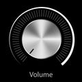 Music sound volume knob button  icon. Metal audio control dial switch level scale. Analog Rotary Switch Royalty Free Stock Photo