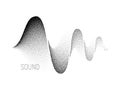 Music sound waves. Halftone vector Royalty Free Stock Photo