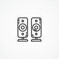 music speaker line icon. speakers web icon