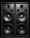 Music speakers on black background Royalty Free Stock Photo