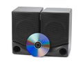 Music speakers and cd Royalty Free Stock Photo