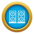 Music speakers icon blue vector isolated Royalty Free Stock Photo