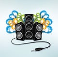 Music speakers in party mode Royalty Free Stock Photo