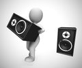 Music speakers playing songs for a musical concert - 3d illustration