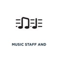 Music staff and notes icon. Simple element illustration. Music s Royalty Free Stock Photo