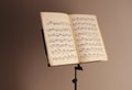 Music stand on brown background Royalty Free Stock Photo