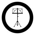 Music stand Easel tripod icon in circle round black color vector illustration flat style image Royalty Free Stock Photo