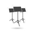 Music stand icon with shadow Royalty Free Stock Photo