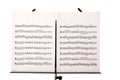 Music stand with melody sheets
