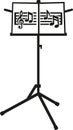 Music stand with notes and clef