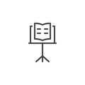 Music stand for scores outline icon Royalty Free Stock Photo