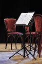 Music stand with sheet Royalty Free Stock Photo