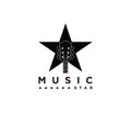 Music star logo illustration design