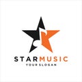 Music star logo vector design template