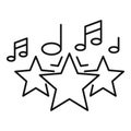 Music star singer icon, outline style