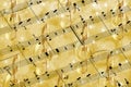 Gold music and stars background Royalty Free Stock Photo