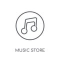 Music store linear icon. Modern outline Music store logo concept