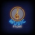 Music Store Neon Signs Style Text Vector Royalty Free Stock Photo