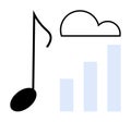 Music Streaming and Cloud Storage Concept with Graph Analytics Icon Royalty Free Stock Photo