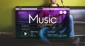 Music Streaming Instrumental Playlist Podcast Concept Royalty Free Stock Photo