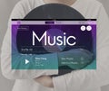 Music Streaming Instrumental Playlist Podcast Concept Royalty Free Stock Photo