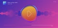 Music streaming mobile app design. Generic and fictional user interface with abstract song album cover in pink colors