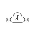 Music streaming service icon isolated on white and black background. Sound cloud computing, online media streaming, online song, Royalty Free Stock Photo