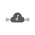 Music streaming service icon isolated on white and black background. Sound cloud computing, online media streaming, online song, Royalty Free Stock Photo
