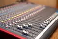 Music studio mixer detail Royalty Free Stock Photo