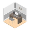 Music studio room icon, isometric style Royalty Free Stock Photo