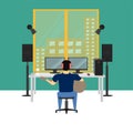 Music studio room vector illustration eps10 Royalty Free Stock Photo