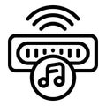 Music subscription icon outline vector. Newsletter form mail