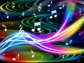 Music Swirls Background Shows Flourescent Musical And Tune Royalty Free Stock Photo