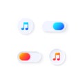 Music switch UI elements kit Royalty Free Stock Photo