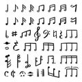 music symbol hand draw doodle