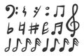 Music symbol Hand drawn doodle Icon Royalty Free Stock Photo