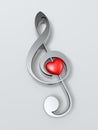 Music symbol and heart Royalty Free Stock Photo