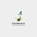 music symbol leaf nature simple logo template vector illustration icon element Royalty Free Stock Photo