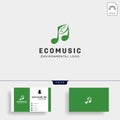 music symbol leaf nature simple logo template vector illustration icon element Royalty Free Stock Photo
