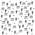 Music symbols in white background scattered symbols