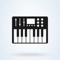 Music synthesizer icon illustration in flat design style isolated on white background. Acoustic instrument sign Royalty Free Stock Photo