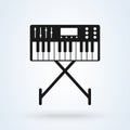 Music synthesizer icon illustration in flat design style isolated on white background. Acoustic instrument sign Royalty Free Stock Photo